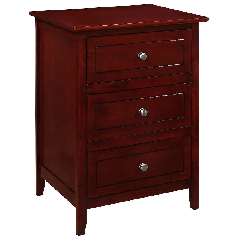 Glory Furniture Daniel 3 Drawer Nightstand in Cherry