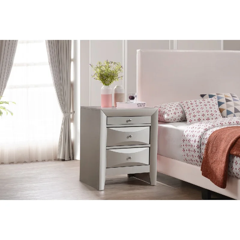 Glory Furniture Marilla G1503-N Nightstand , Silver Champagne