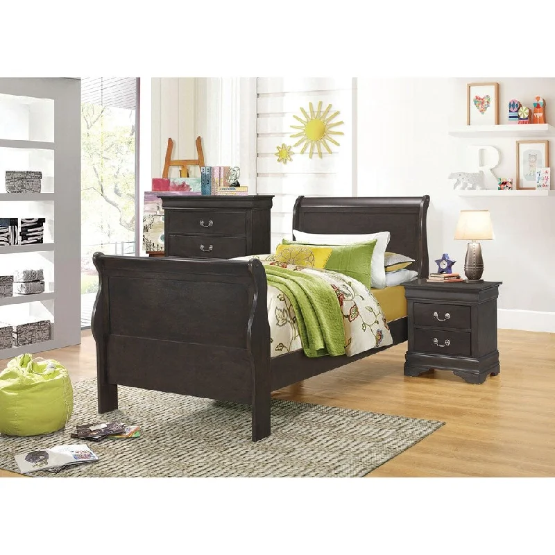 Hershel Louis Phillippe Dark Grey Nightstand