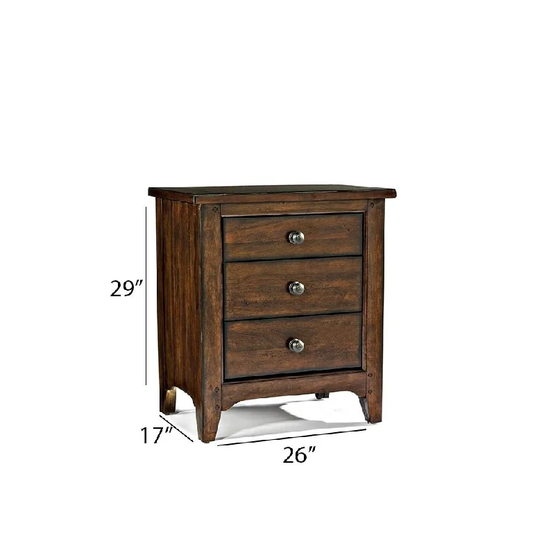 Intercon Jackson Solid Wood 3-drawer Nightstand