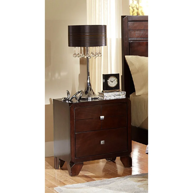 LYKE Home Phylis Merlot 2-drawer Night Stand