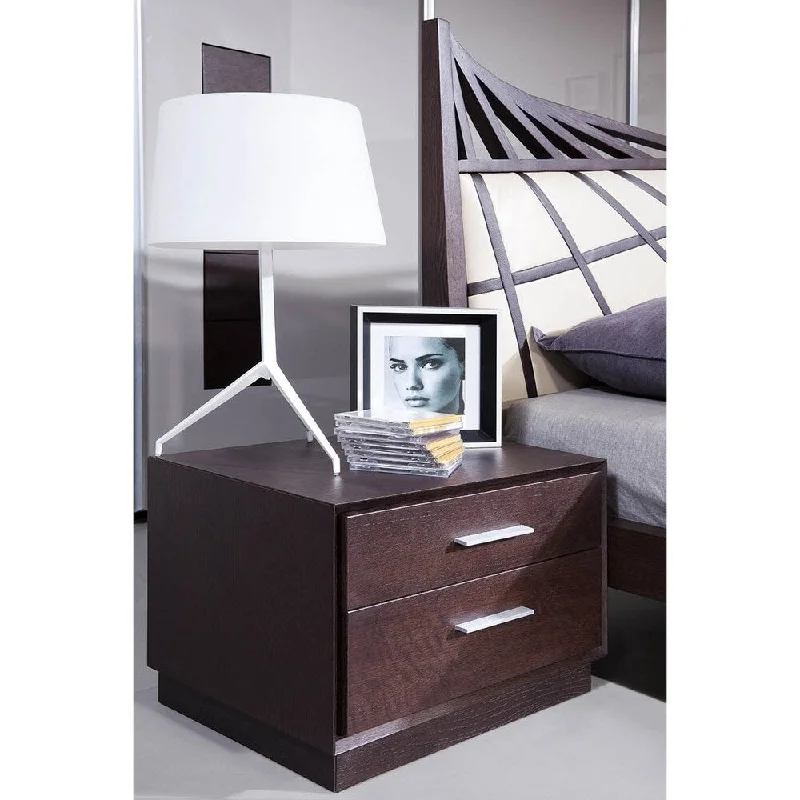 Modrest Prism Modern Brown Oak Nightstand