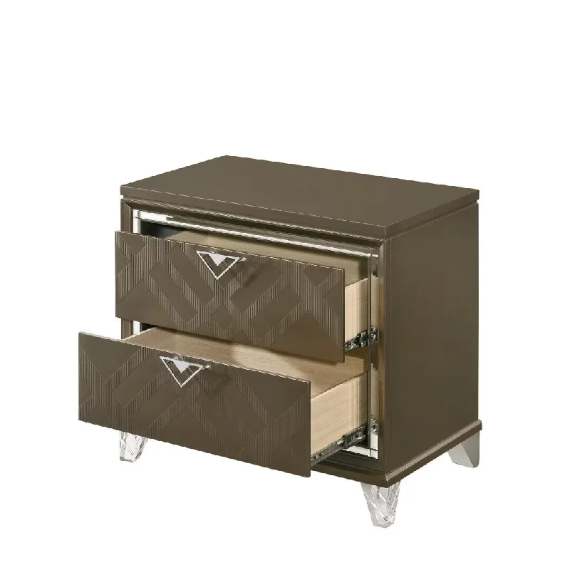 Skylar Nightstand,Dark Champagne,with 2 drawer,for living room