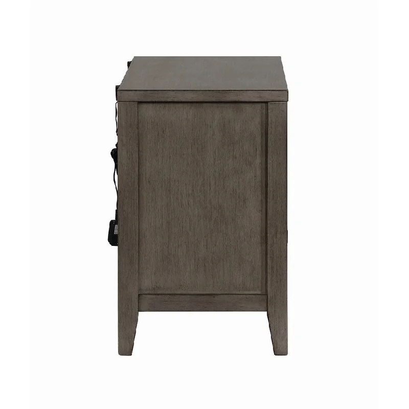 The Gray Barn Pegasus Dark Taupe 2-drawers Nightstand