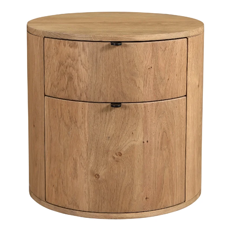 Theo Round Two Drawer Nightstand