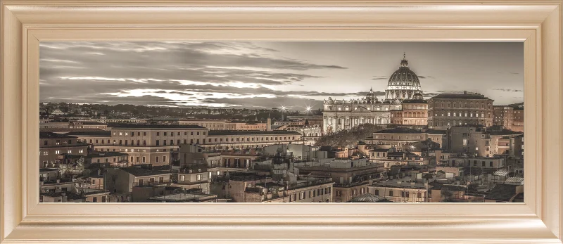 Bella Roma By Frank Assaf - Framed Print Wall Art - Dark Brown