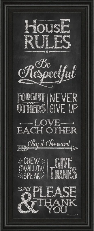 House Rules By Susan Ball - Framed Print Wall Art - Black