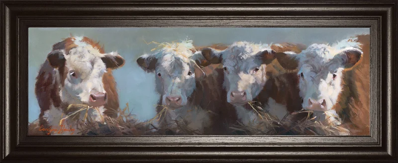 Little Bull & The Babes By Carolyne Hawley - 18 x 42 - White