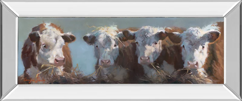 Little Bull & The Babes By Carolyne Hawley - Print Wall Art - White