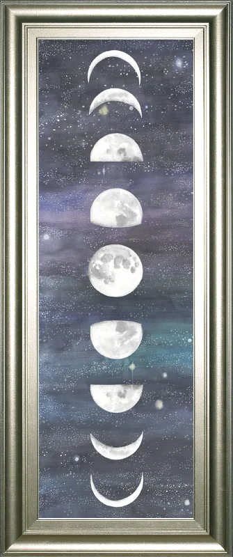 Moon Chart I By Naomi Mccavitt - Framed Print Wall Art - Blue