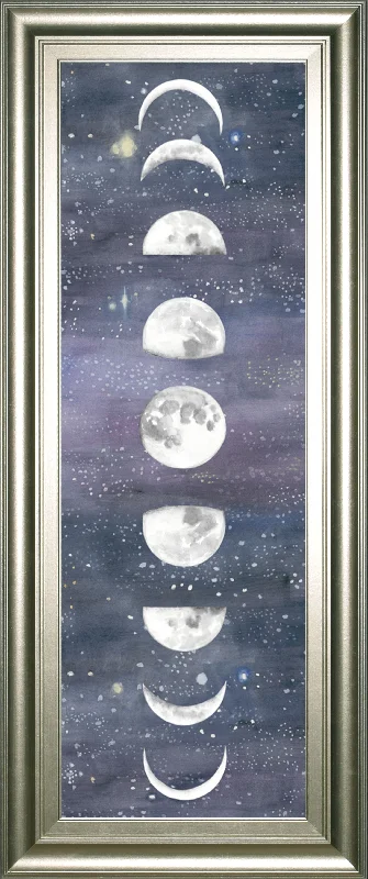 Moon Chart Il By Naomi Mccavitt - Framed Print Wall Art - Blue