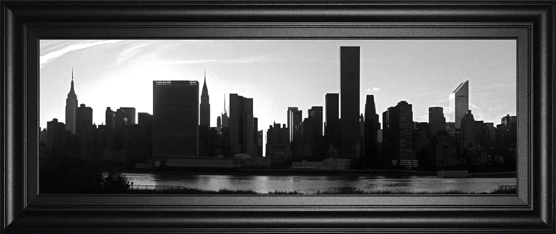 Panorama Of NYC VI By Jeff Pica - Framed Print Wall Art - Black