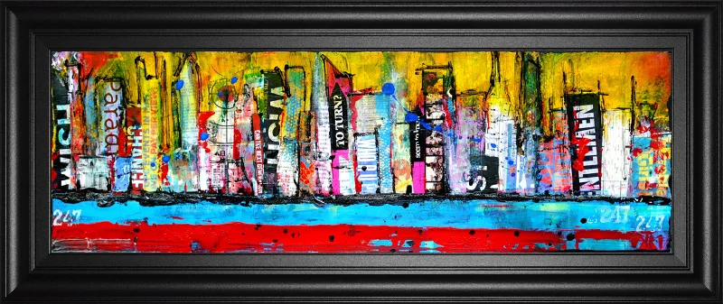 Skyline By Erin Ashley - Framed Print Wall Art - Blue